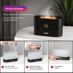 AuraKart Flame Aroma Diffuser & Cool Mist Humidifier